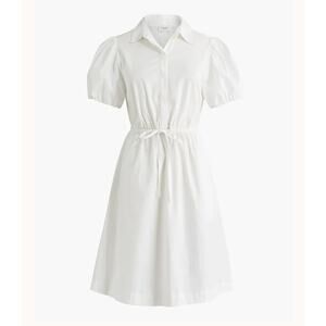 NWT J.Crew Collared Short Sleeve Tie Waist Mini Dress In White Size 4P